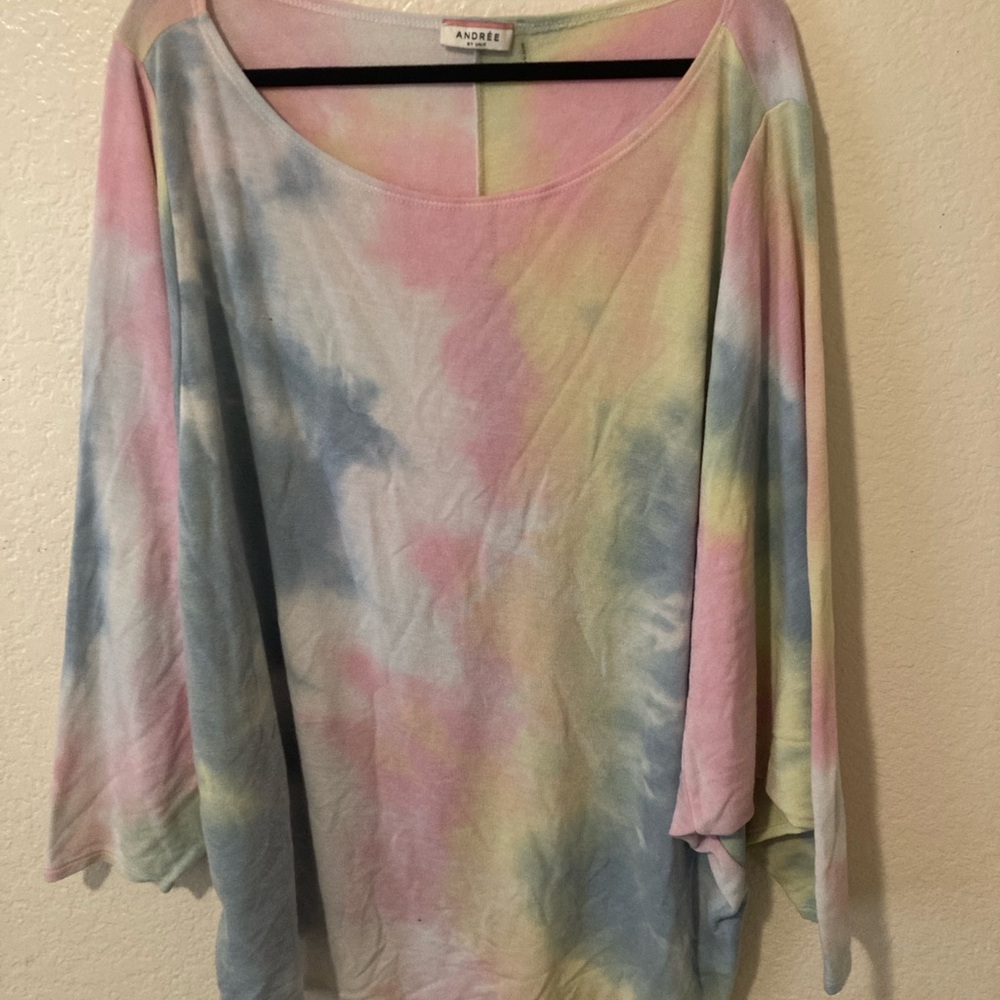 ANDREE BY UNIT Pastel Tie-Dye Long Sleeve Top